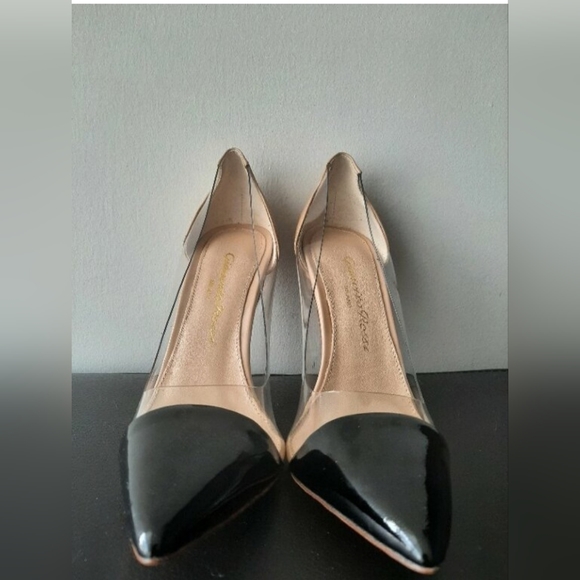 Clear nude and black heels pumps - Picture 3 of 6